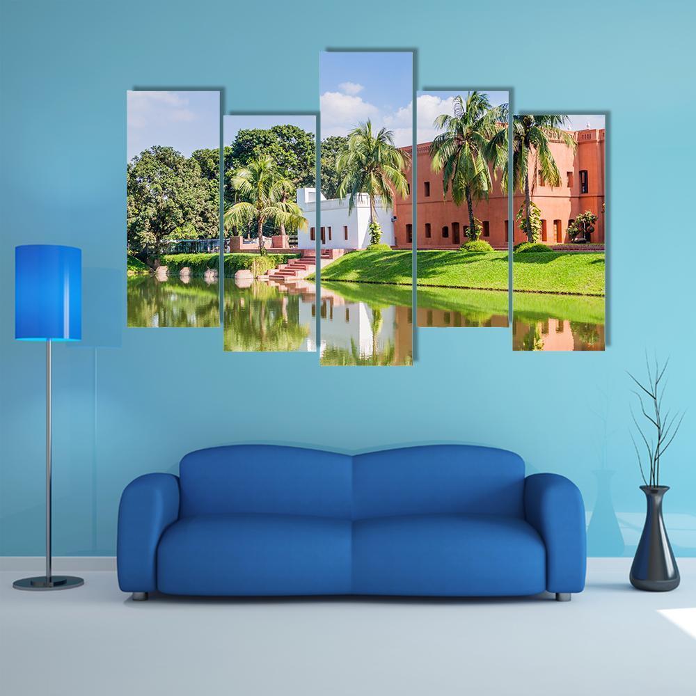 Sadarbari Rajbari Palace Canvas Wall Art-5 Pop-Gallery Wrap-47" x 32"-Tiaracle