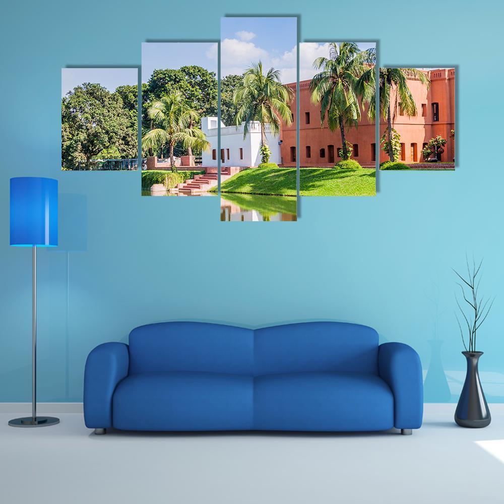 Sadarbari Rajbari Palace Canvas Wall Art-5 Pop-Gallery Wrap-47" x 32"-Tiaracle