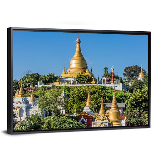 Sagaing Hills And Temples Near Mandalay Canvas Wall Art-3 Horizontal-Gallery Wrap-25" x 16"-Tiaracle