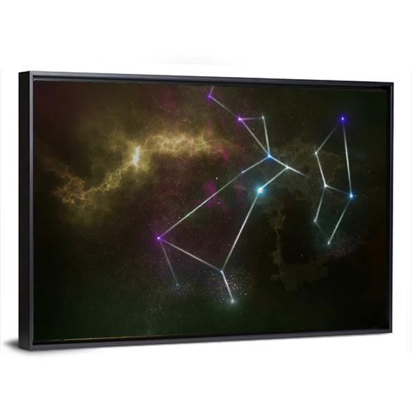 Sagittarius Constellation Canvas Wall Art-3 Horizontal-Gallery Wrap-25" x 16"-Tiaracle