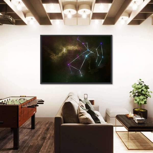 Sagittarius Constellation Canvas Wall Art-3 Horizontal-Gallery Wrap-25" x 16"-Tiaracle