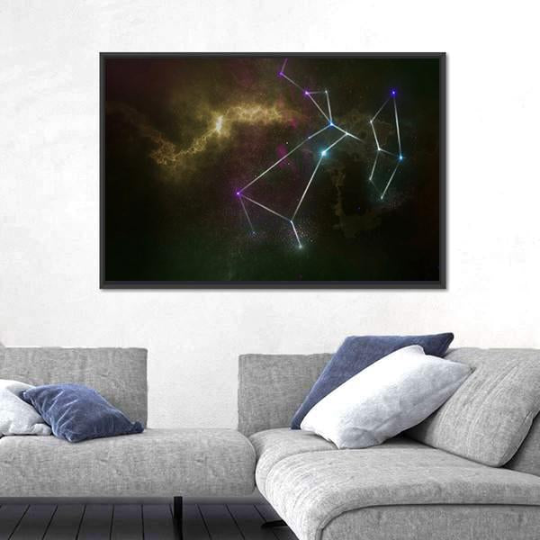 Sagittarius Constellation Canvas Wall Art-3 Horizontal-Gallery Wrap-25" x 16"-Tiaracle