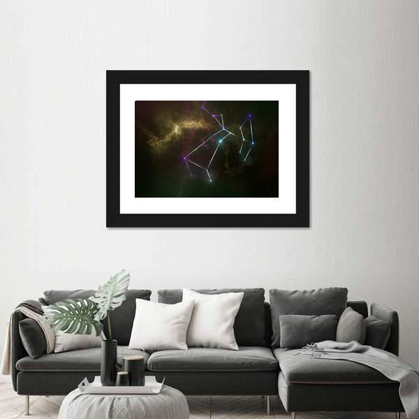 Sagittarius Constellation Canvas Wall Art-3 Horizontal-Gallery Wrap-25" x 16"-Tiaracle