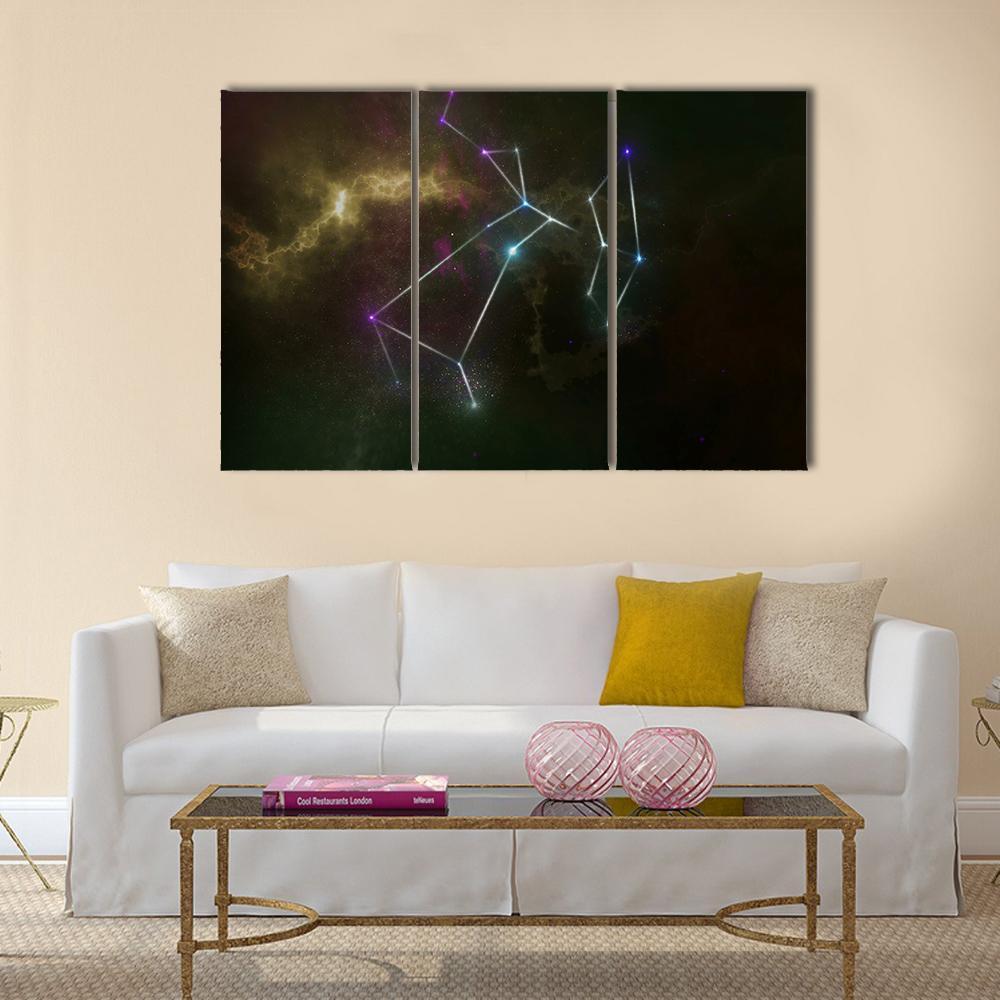 Sagittarius Constellation Canvas Wall Art-3 Horizontal-Gallery Wrap-25" x 16"-Tiaracle