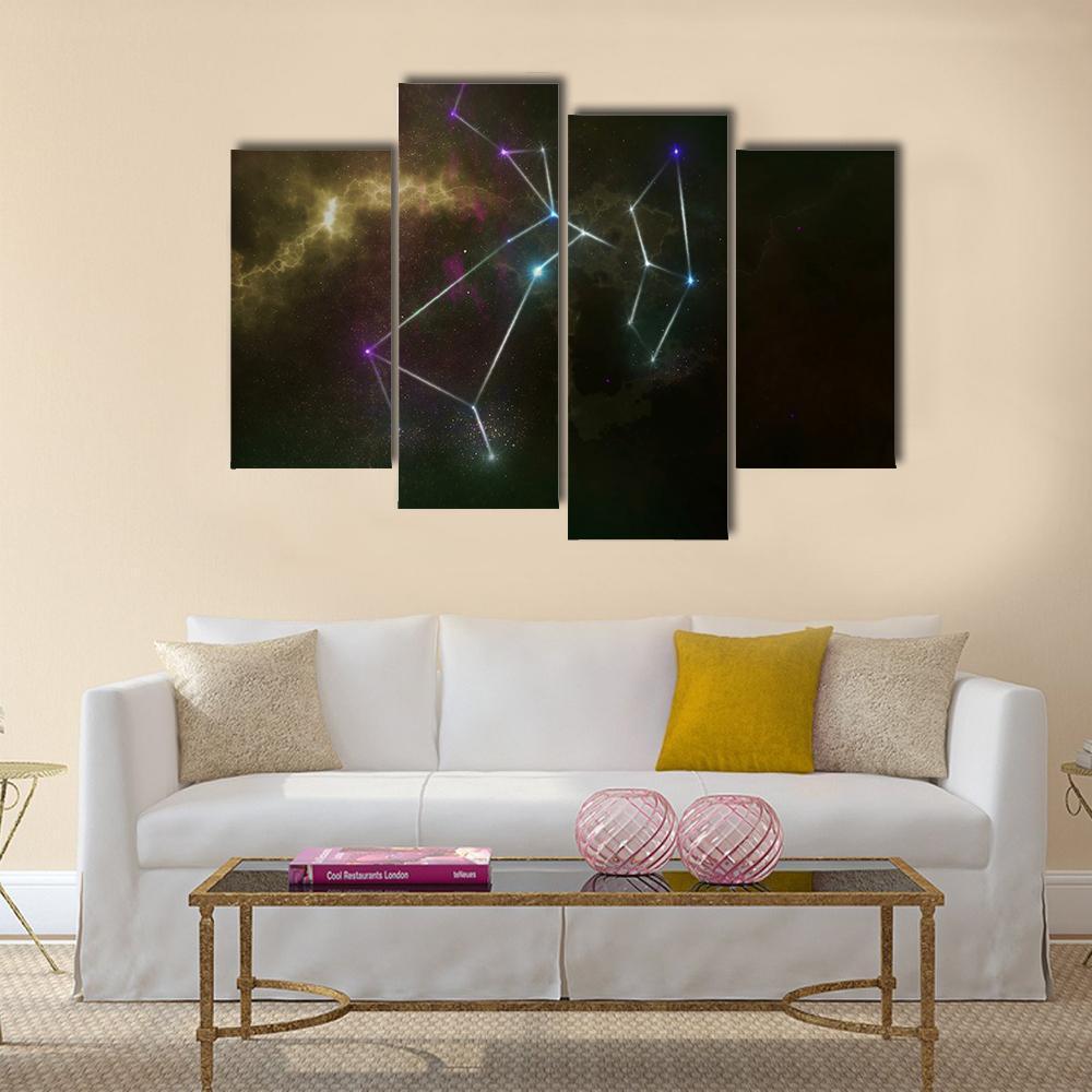 Sagittarius Constellation Canvas Wall Art-4 Pop-Gallery Wrap-34" x 20"-Tiaracle