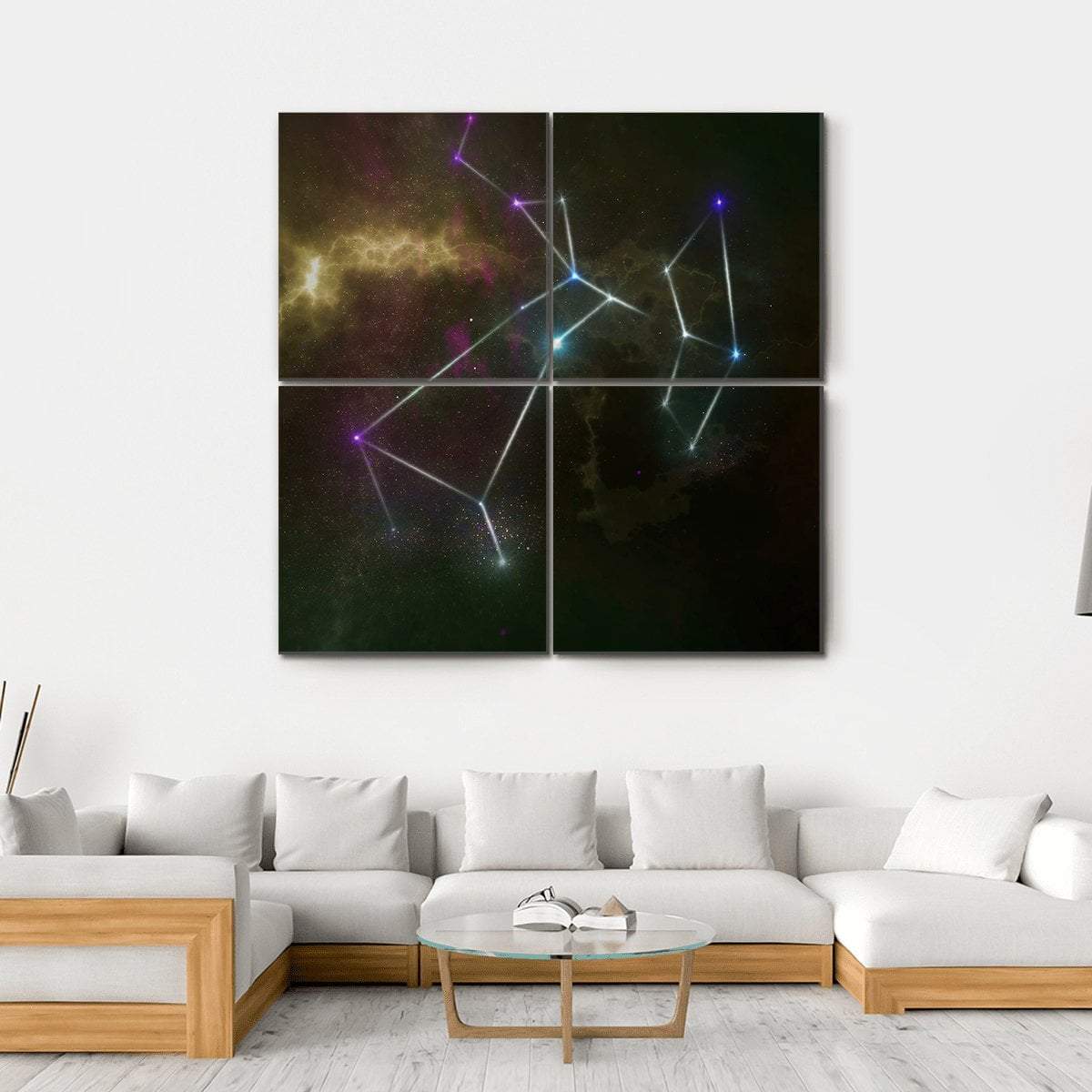 Sagittarius Constellation Canvas Wall Art-4 Square-Gallery Wrap-17" x 17"-Tiaracle