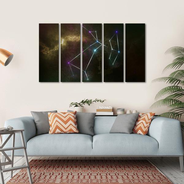 Sagittarius Constellation Canvas Wall Art-5 Horizontal-Gallery Wrap-22" x 12"-Tiaracle