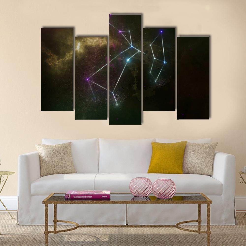 Sagittarius Constellation Canvas Wall Art-5 Pop-Gallery Wrap-32" x 21"-Tiaracle