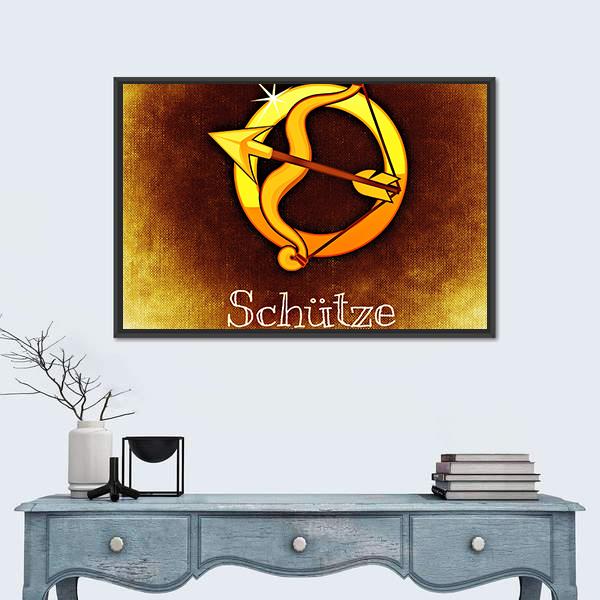 Sagittarius Horoscope Canvas Wall Art-1 Piece-Floating Frame-24" x 16"-Tiaracle
