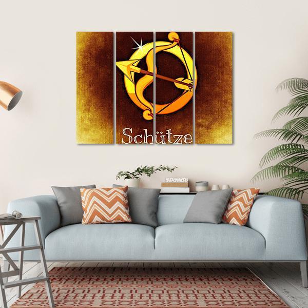 Sagittarius Horoscope Canvas Wall Art-4 Horizontal-Gallery Wrap-34" x 24"-Tiaracle