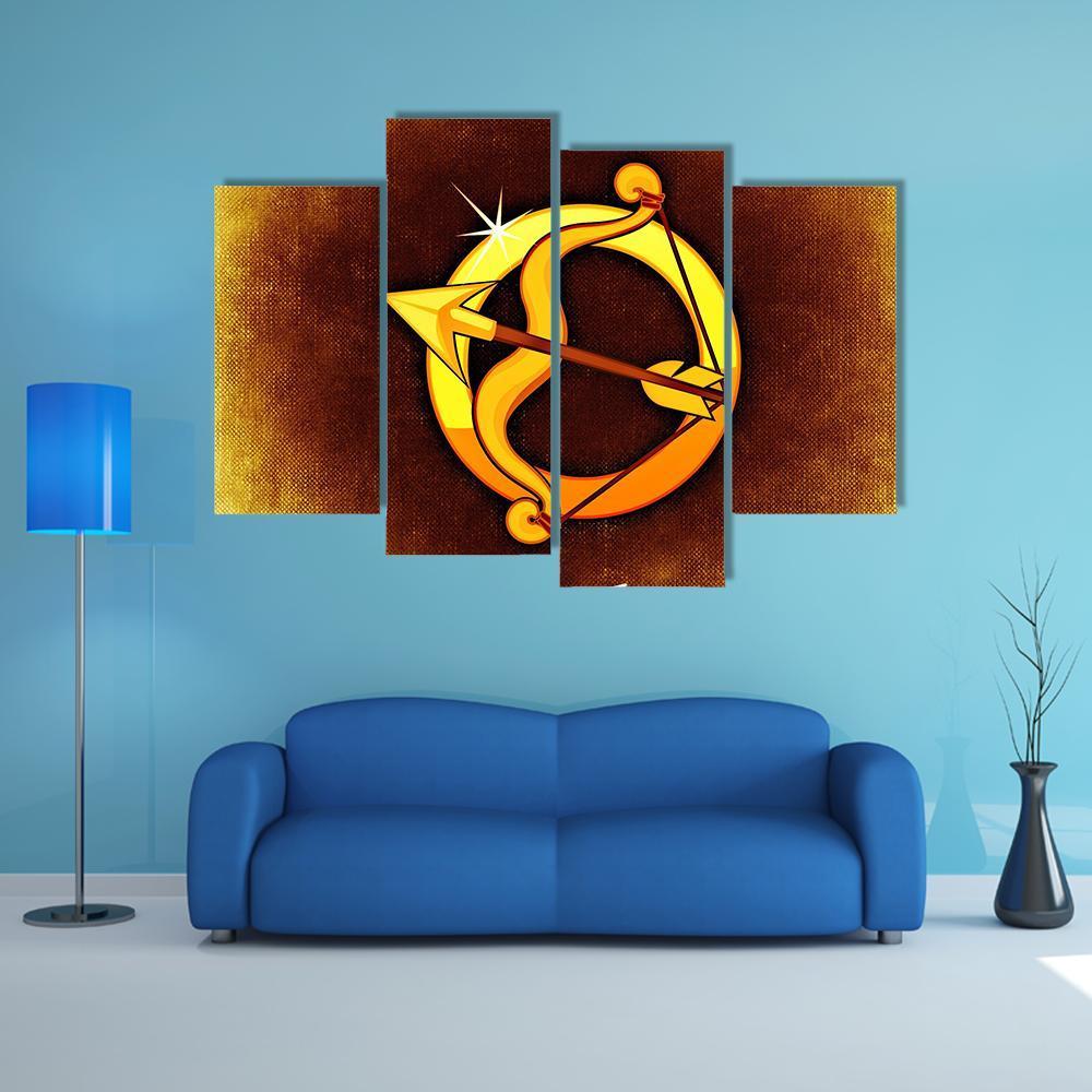 Sagittarius Horoscope Canvas Wall Art-4 Pop-Gallery Wrap-34" x 20"-Tiaracle