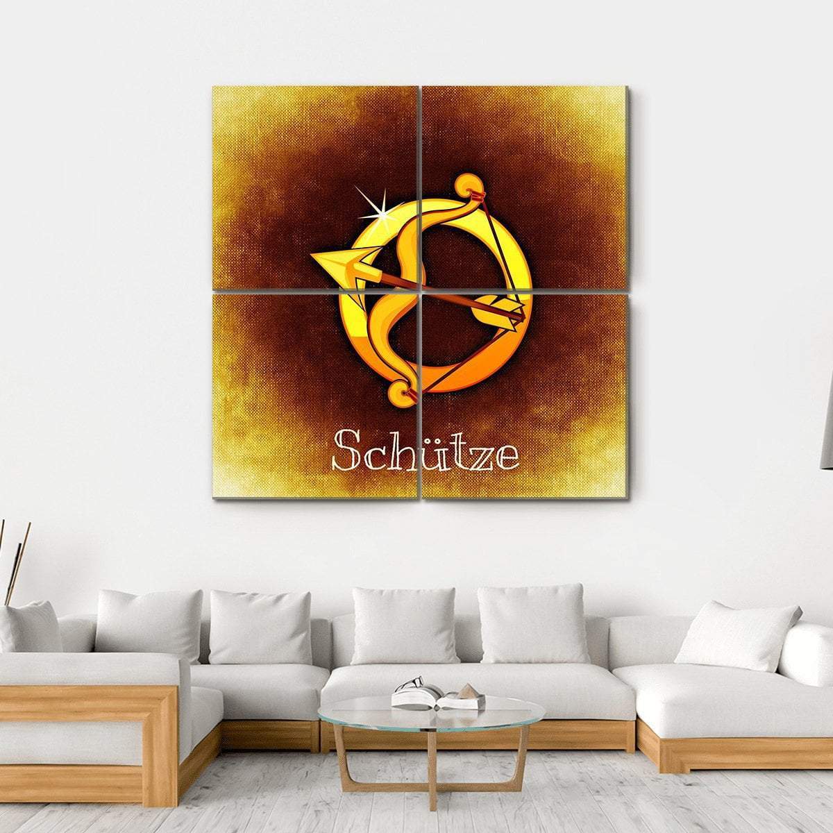 Sagittarius Horoscope Canvas Wall Art-4 Square-Gallery Wrap-17" x 17"-Tiaracle