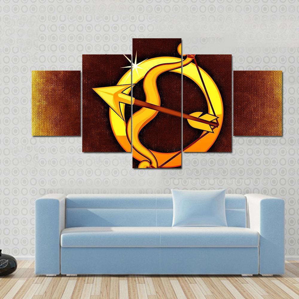 Sagittarius Horoscope Canvas Wall Art-5 Star-Gallery Wrap-42" x 21"-Tiaracle