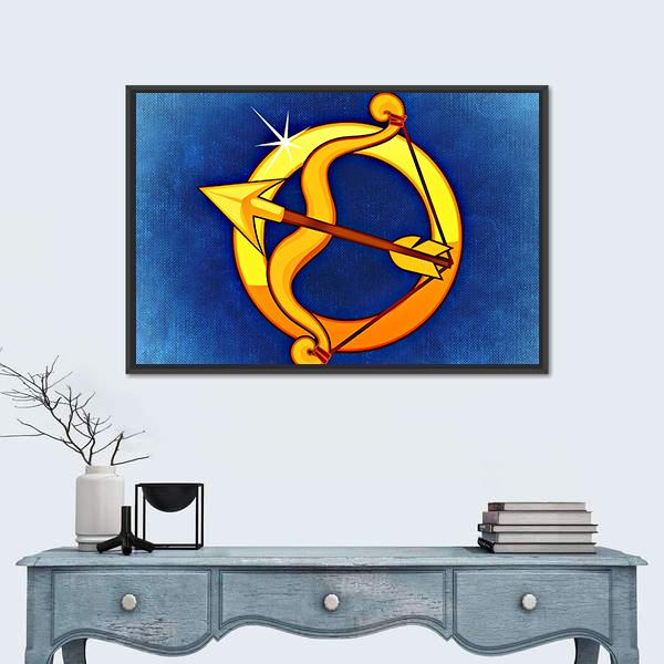 Sagittarius Zodiac Sign Canvas Wall Art-1 Piece-Floating Frame-24" x 16"-Tiaracle