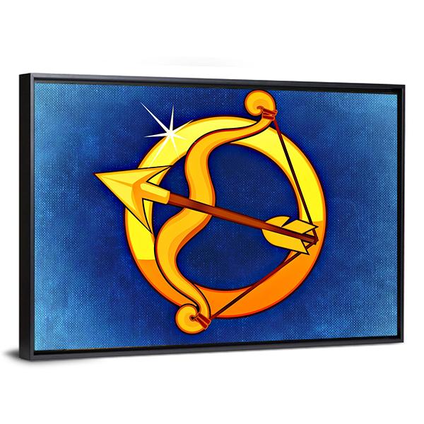 Sagittarius Zodiac Sign Canvas Wall Art-3 Horizontal-Gallery Wrap-25" x 16"-Tiaracle