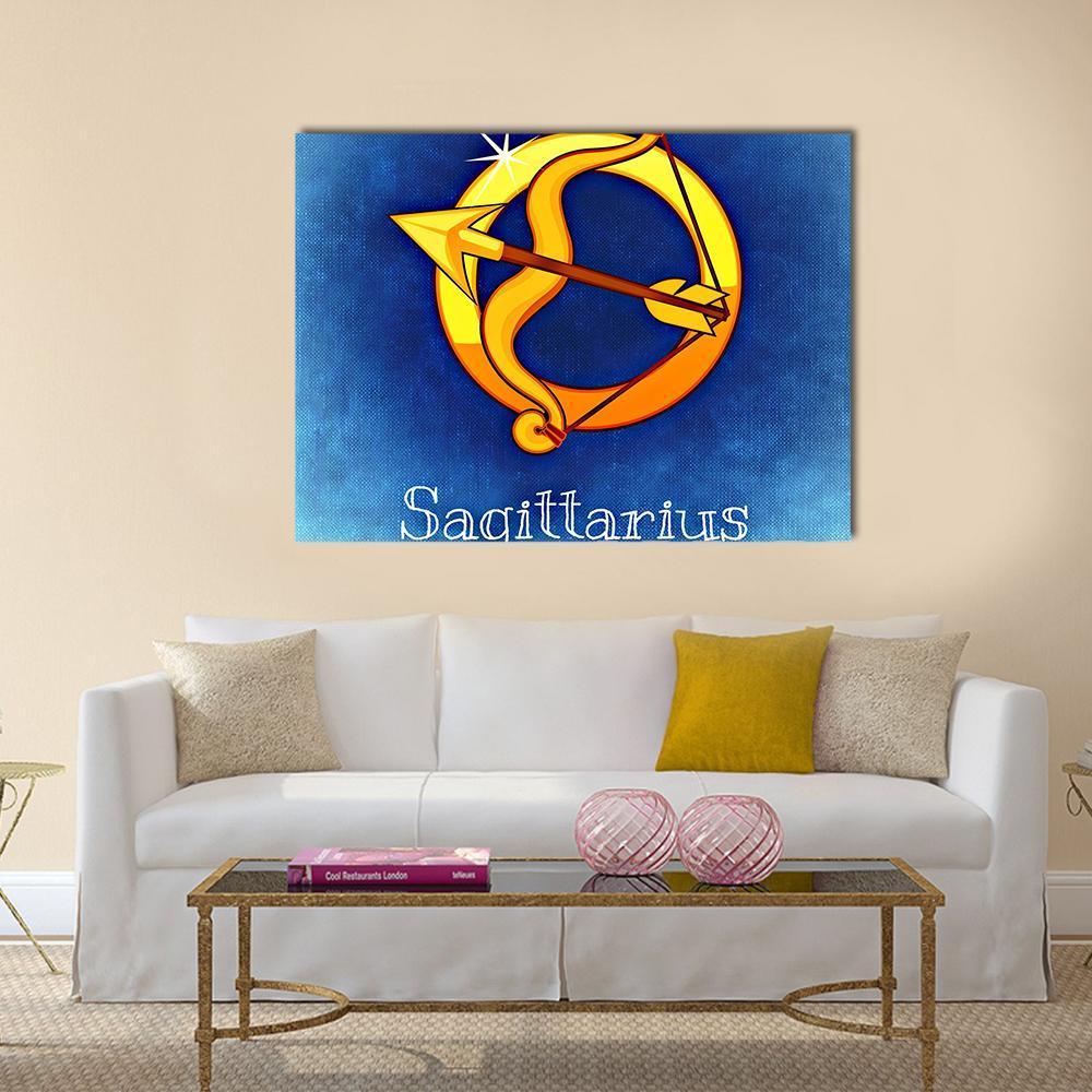 Sagittarius Zodiac Sign Canvas Wall Art-3 Horizontal-Gallery Wrap-25" x 16"-Tiaracle