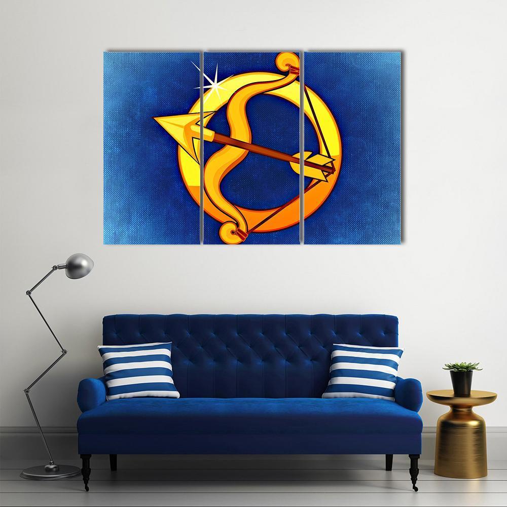 Sagittarius Zodiac Sign Canvas Wall Art-3 Horizontal-Gallery Wrap-25" x 16"-Tiaracle