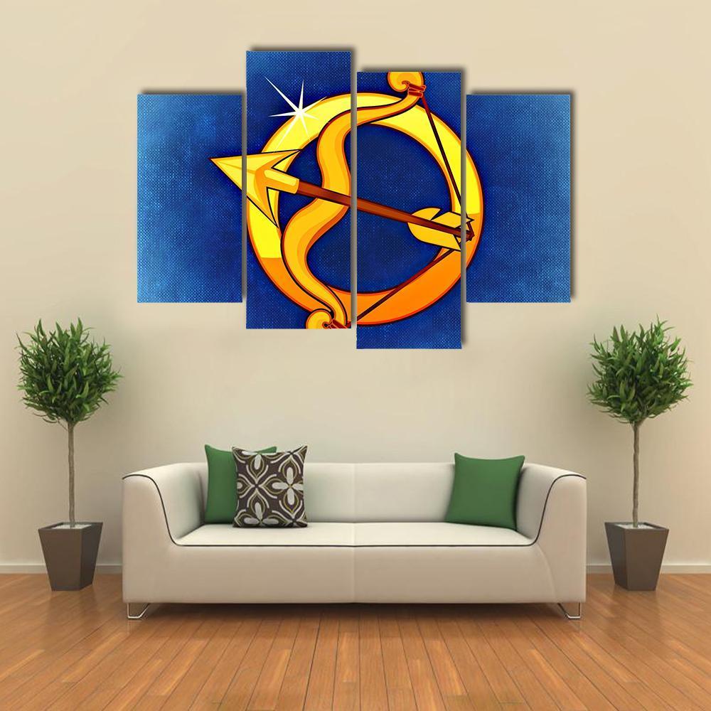 Sagittarius Zodiac Sign Canvas Wall Art-4 Pop-Gallery Wrap-34" x 20"-Tiaracle