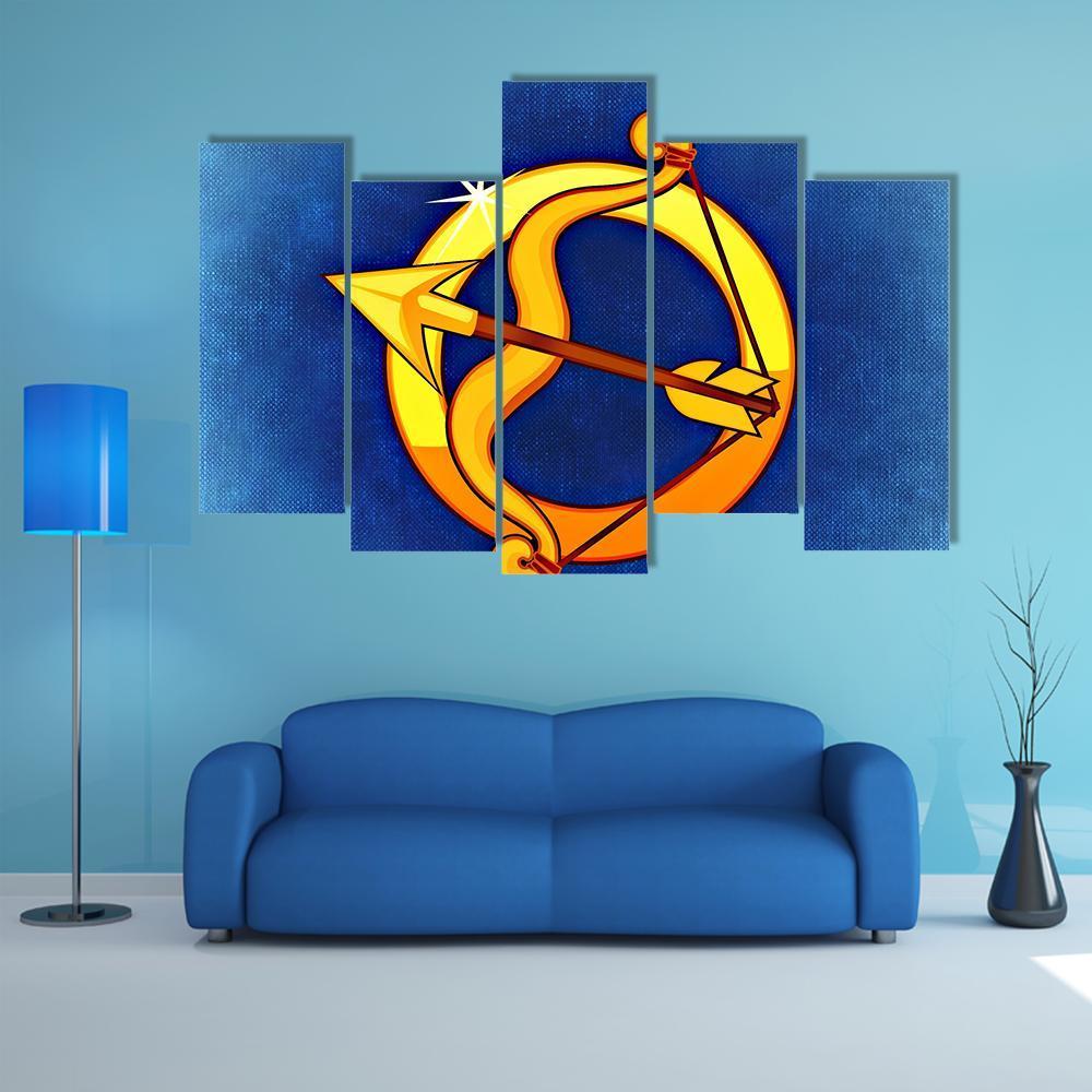 Sagittarius Zodiac Sign Canvas Wall Art-5 Pop-Gallery Wrap-32" x 21"-Tiaracle