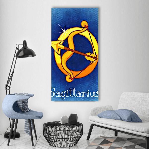 Sagittarius Zodiac Sign Vertical Canvas Wall Art-1 Vertical-Gallery Wrap-12" x 24"-Tiaracle