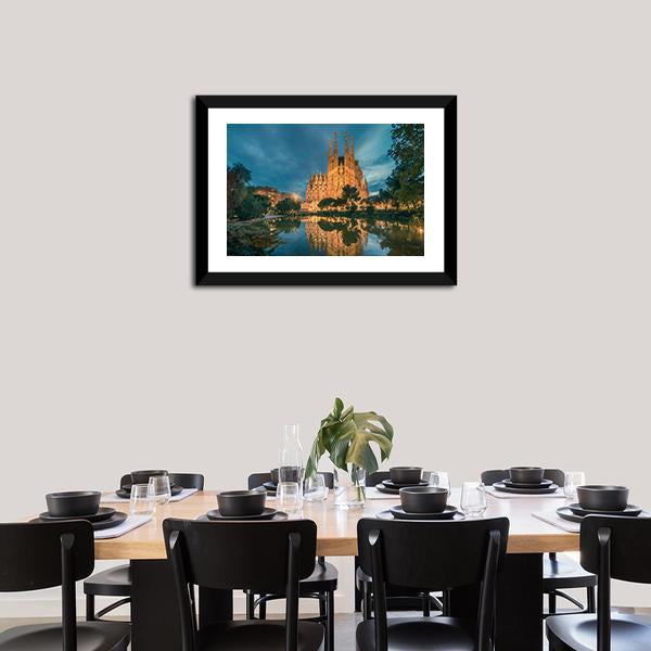 Sagrada Familia Church Vertical Canvas Wall Art-3 Vertical-Gallery Wrap-12" x 25"-Tiaracle