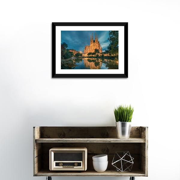 Sagrada Familia Church Vertical Canvas Wall Art-3 Vertical-Gallery Wrap-12" x 25"-Tiaracle