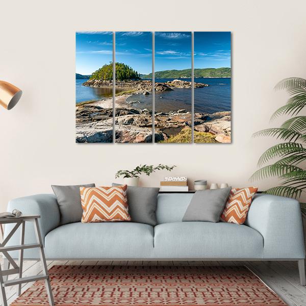Saguenay Fjord In Canada Canvas Wall Art-4 Horizontal-Gallery Wrap-34" x 24"-Tiaracle