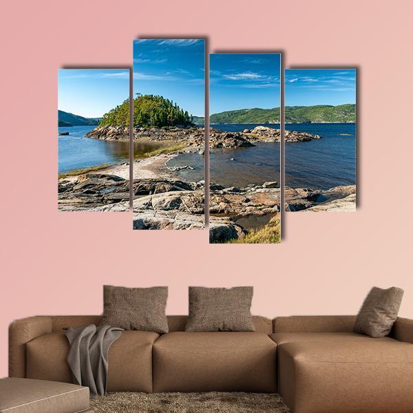 Saguenay Fjord In Canada Canvas Wall Art-4 Pop-Gallery Wrap-50" x 32"-Tiaracle