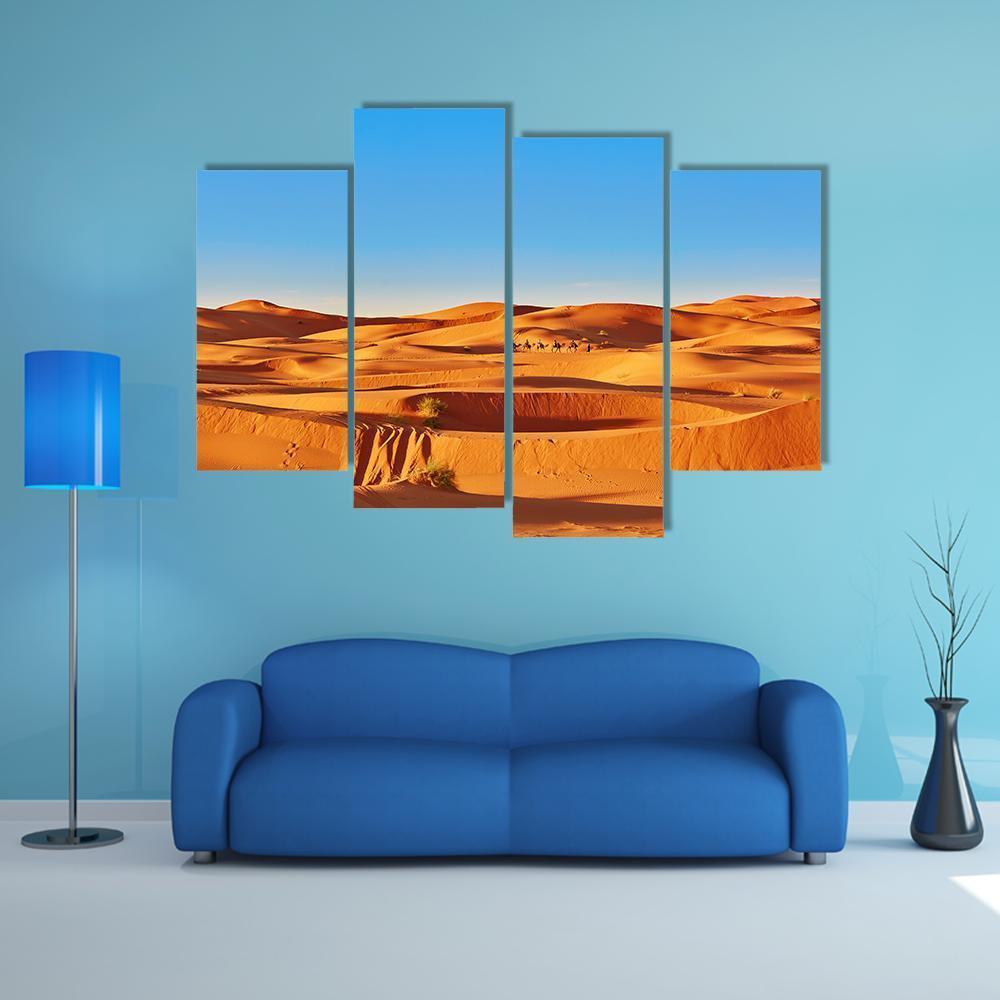 Sahara Desert Morocco Canvas Wall Art-4 Pop-Gallery Wrap-50" x 32"-Tiaracle