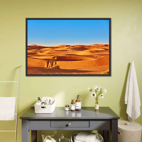 Sahara Desert Morocco Canvas Wall Art-1 Piece-Floating Frame-24" x 16"-Tiaracle