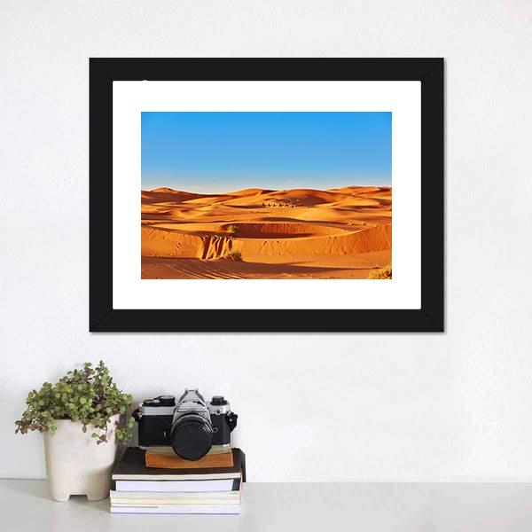 Sahara Desert Morocco Canvas Wall Art-1 Piece-Framed Print-20" x 16"-Tiaracle