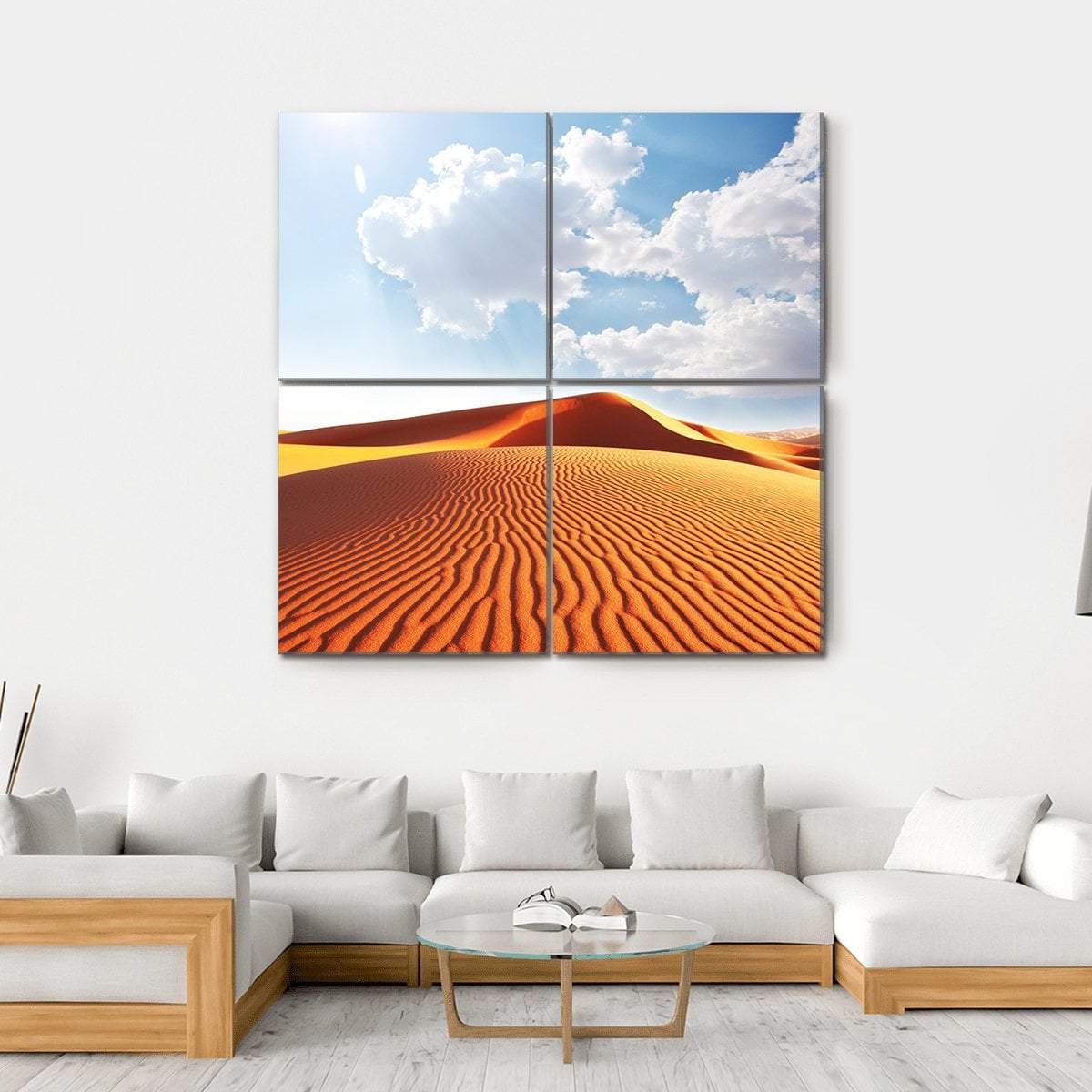 Sahara Desert Canvas Wall Art-4 Square-Gallery Wrap-17" x 17"-Tiaracle