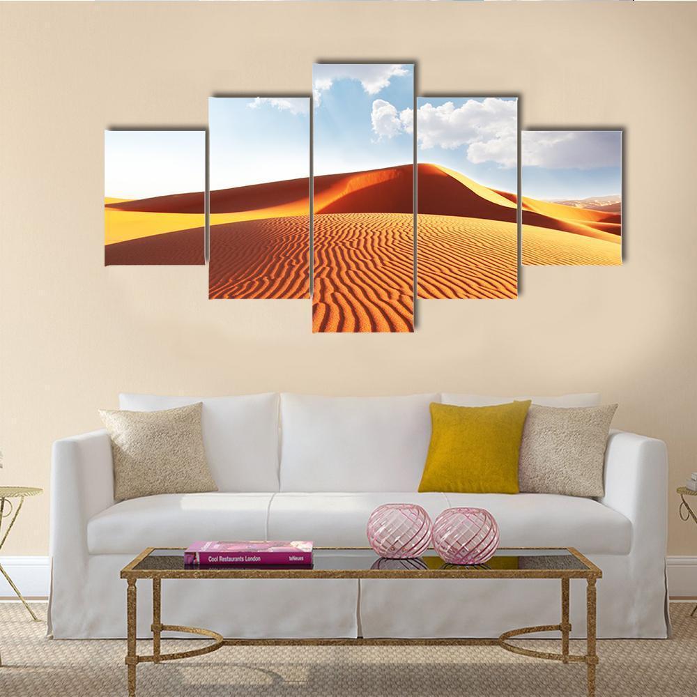 Sahara Desert Canvas Wall Art-5 Star-Gallery Wrap-62" x 32"-Tiaracle