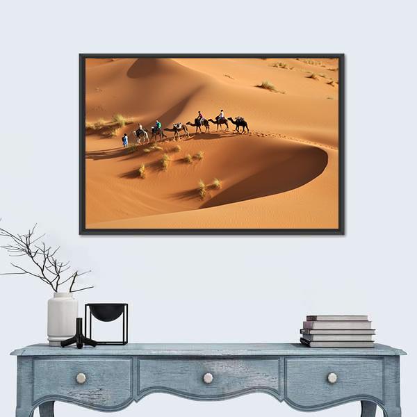 Sahara Desert Of Morocco Canvas Wall Art-1 Piece-Floating Frame-24" x 16"-Tiaracle