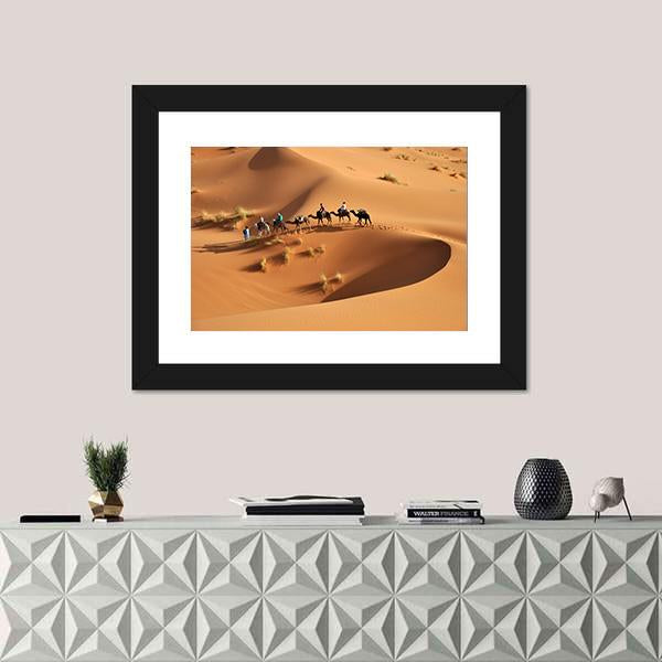 Sahara Desert Of Morocco Canvas Wall Art-1 Piece-Framed Print-20" x 16"-Tiaracle
