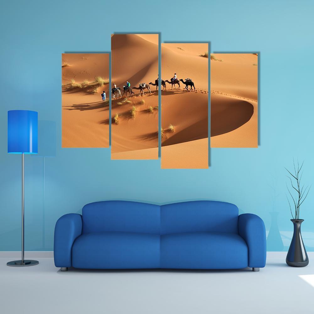 Sahara Desert Of Morocco Canvas Wall Art-4 Pop-Gallery Wrap-50" x 32"-Tiaracle