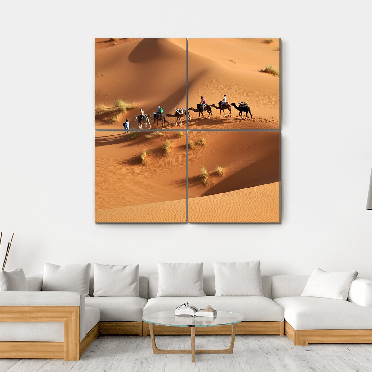 Sahara Desert Of Morocco Canvas Wall Art-4 Square-Gallery Wrap-17" x 17"-Tiaracle