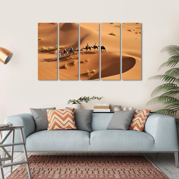 Sahara Desert Of Morocco Canvas Wall Art-5 Horizontal-Gallery Wrap-22" x 12"-Tiaracle
