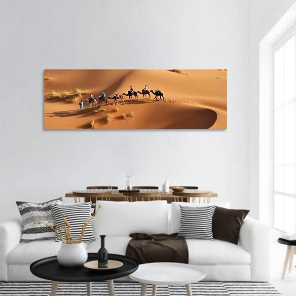 Sahara Desert Of Morocco Panoramic Canvas Wall Art-3 Piece-25" x 08"-Tiaracle