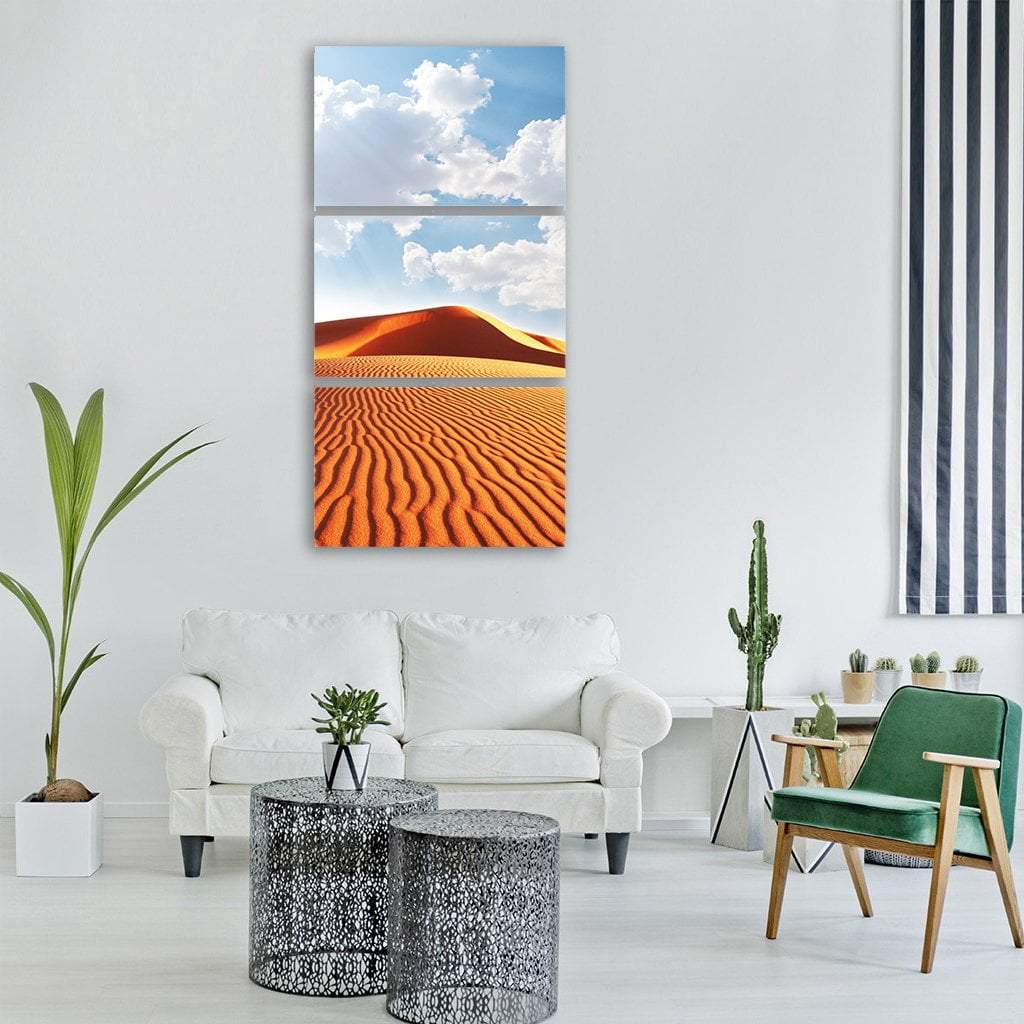 Sahara Desert Vertical Canvas Wall Art-3 Vertical-Gallery Wrap-12" x 25"-Tiaracle