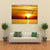 Sail Boat At Sea Sunset Canvas Wall Art-4 Horizontal-Gallery Wrap-34" x 24"-Tiaracle