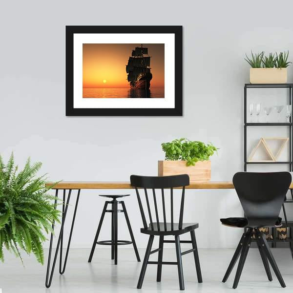 Sailing Ship Canvas Wall Art-5 Horizontal-Gallery Wrap-22" x 12"-Tiaracle