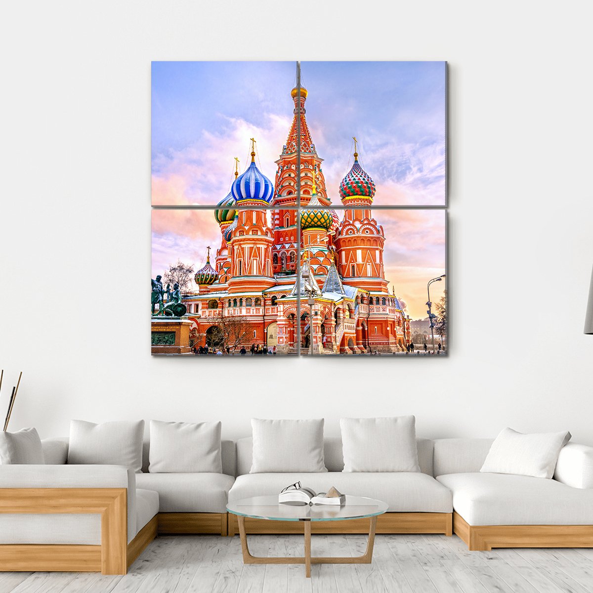 Saint Basil's Cathedral In Red Square In Winter Canvas Wall Art-4 Square-Gallery Wrap-17" x 17"-Tiaracle