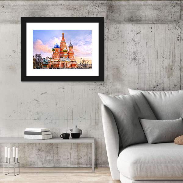 Saint Basil's Cathedral In Red Square In Winter Canvas Wall Art-3 Horizontal-Gallery Wrap-25" x 16"-Tiaracle
