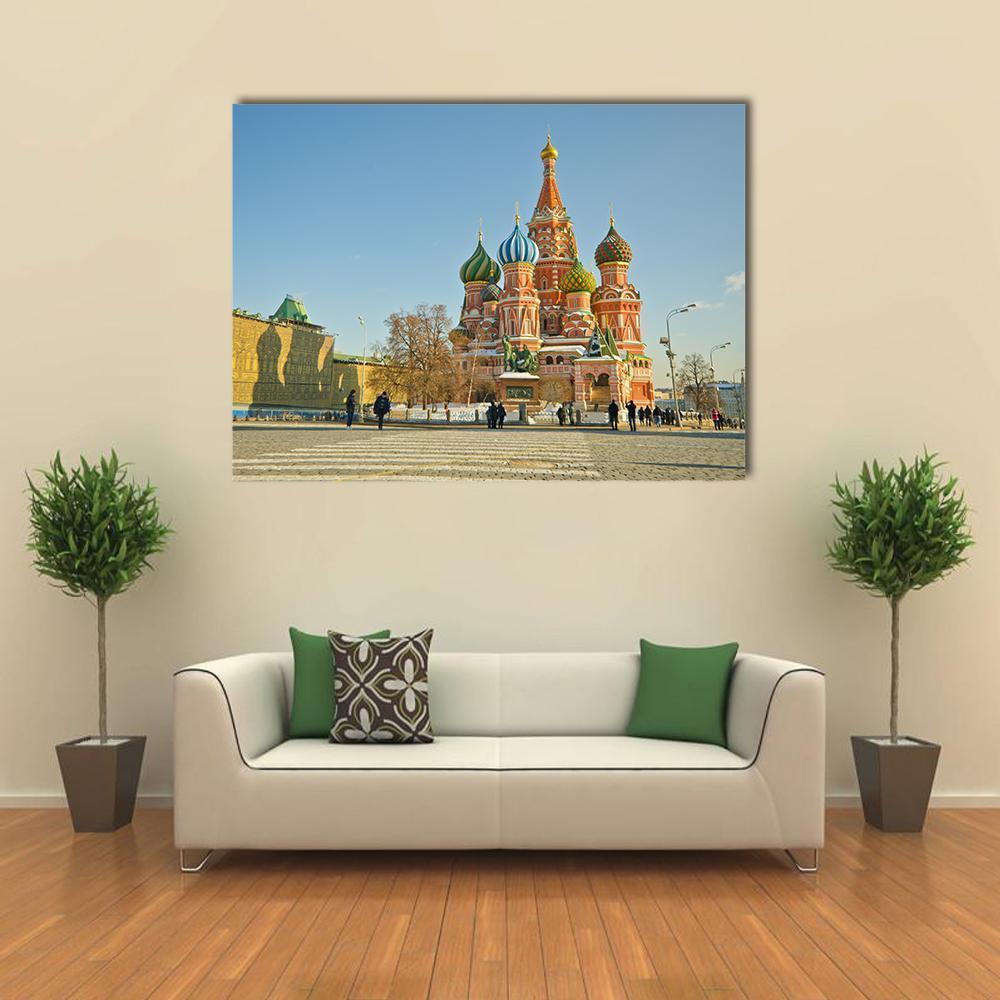 Saint Basil's Cathedral Canvas Wall Art-1 Piece-Gallery Wrap-48" x 32"-Tiaracle