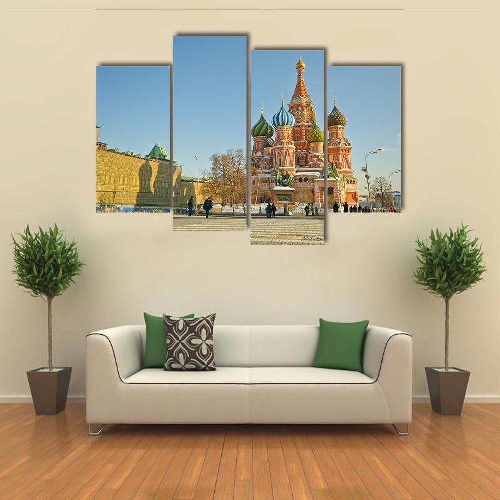 Saint Basil's Cathedral Canvas Wall Art-4 Pop-Gallery Wrap-50" x 32"-Tiaracle