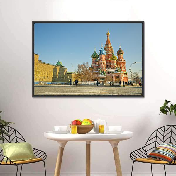 Saint Basil's Cathedral Canvas Wall Art-1 Piece-Floating Frame-24" x 16"-Tiaracle