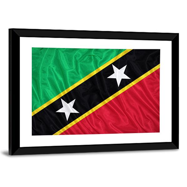 Saint Kitts &amp; Nevis Flag Canvas Wall Art-3 Horizontal-Gallery Wrap-25" x 16"-Tiaracle