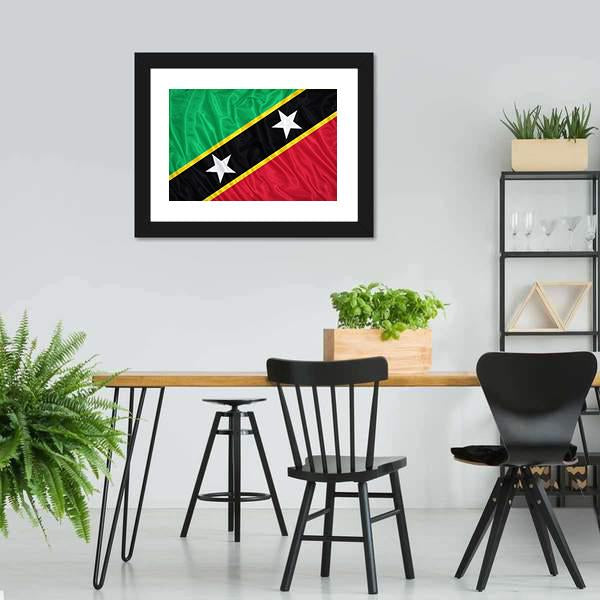 Saint Kitts &amp; Nevis Flag Canvas Wall Art-3 Horizontal-Gallery Wrap-25" x 16"-Tiaracle