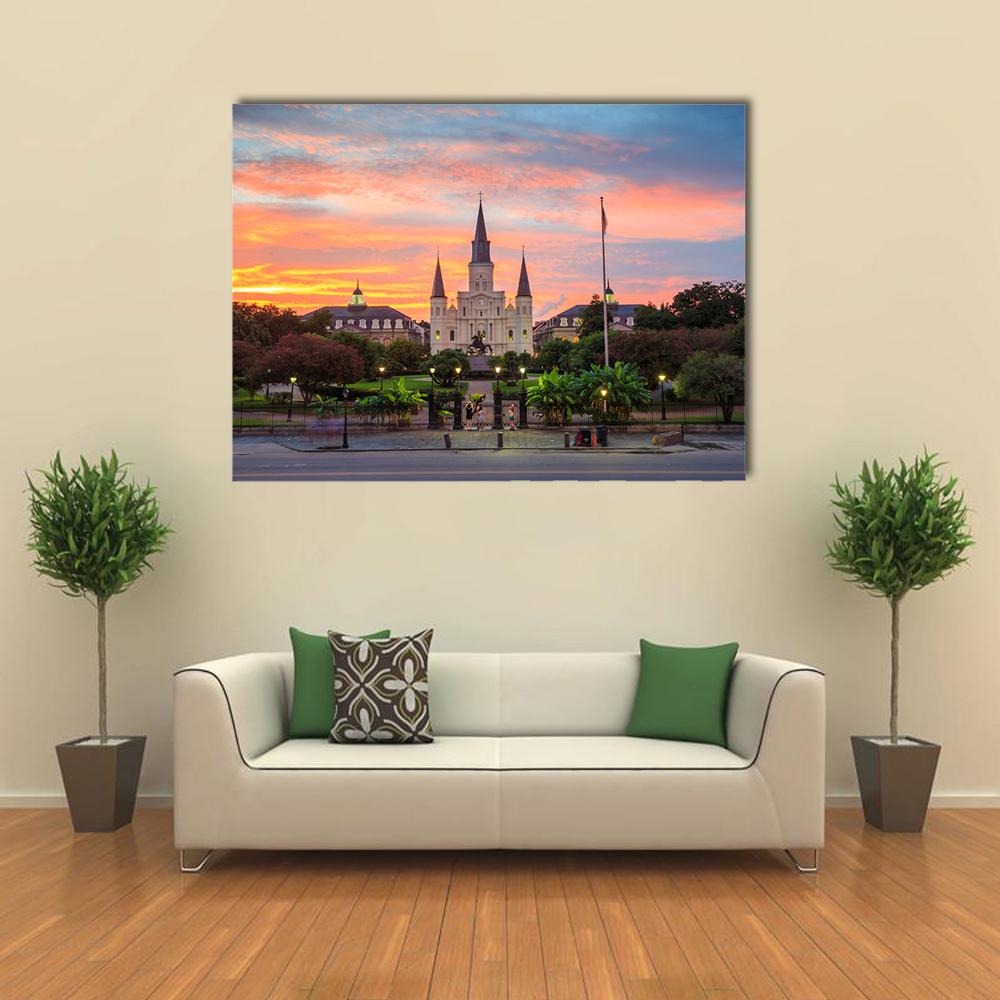 Saint Louis Cathedral In New Orleans Canvas Wall Art-1 Piece-Gallery Wrap-36" x 24"-Tiaracle
